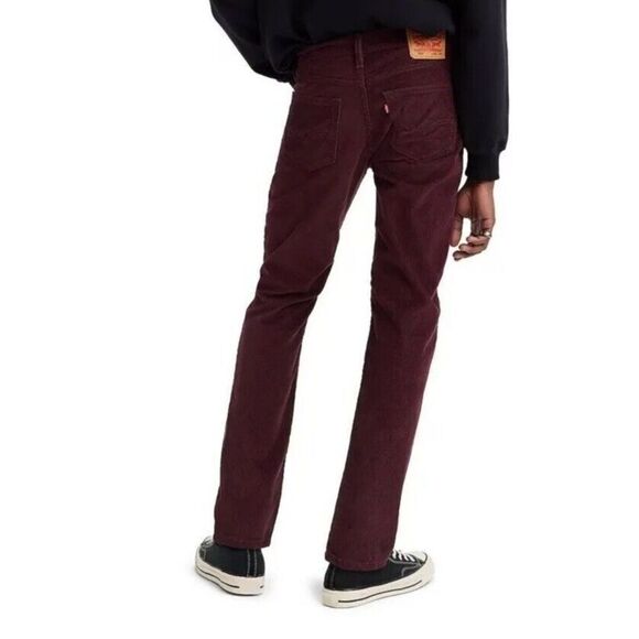 Levis 511 Slim Pants Mens 29 x 32 Maroon Corduroy Wine Tasting Stretch Pants - Picture 7 of 7